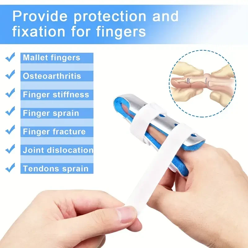 Finger Splint 1-3PCS Finger Support Brace Stabilizer for Straightening Knuckle Immobilization Blue For Broken Fingers