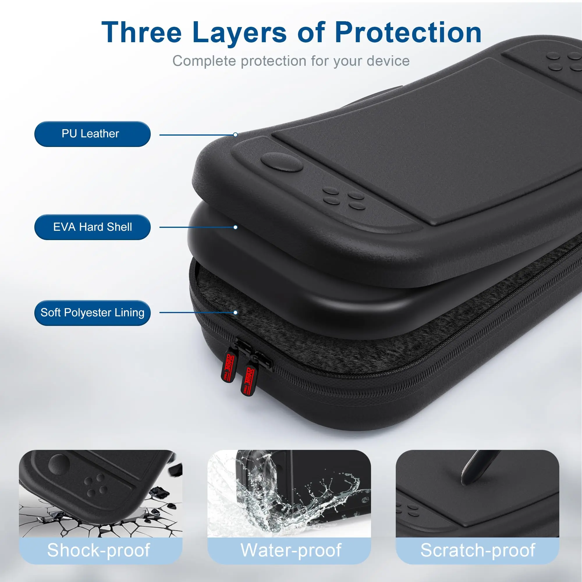 Switch 2 Large Capacity Carrying Case for Switch 2 (2025), Portable PU Hard Travel Case with Pockets for Accessories&Game Cards