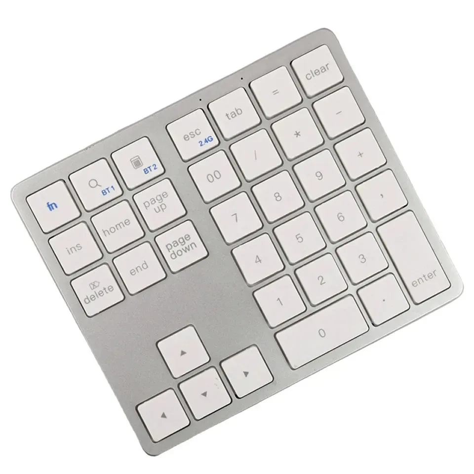 Wireless Numeric Keypad K35, 2.4Ghz & Bluetooth Dual Mode USB-C Rechargeable Numpad for Windows Android iOS