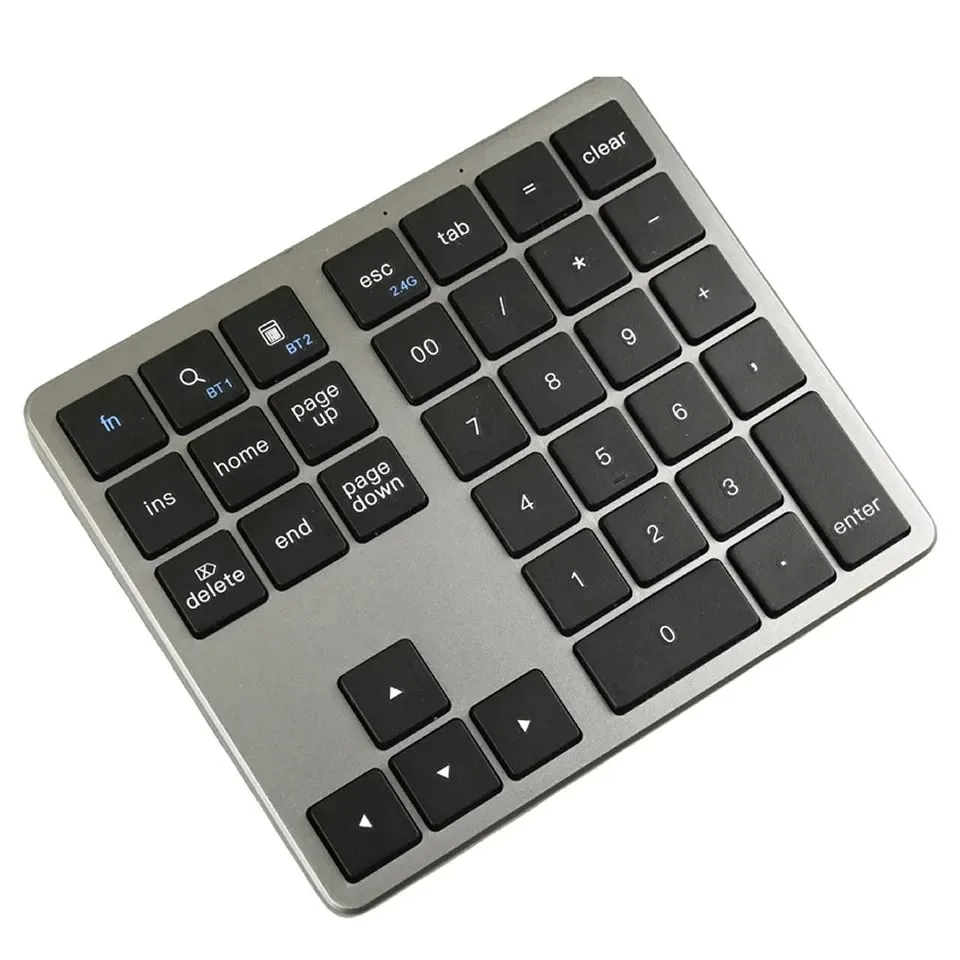 Wireless Numeric Keypad K35, 2.4Ghz & Bluetooth Dual Mode USB-C Rechargeable Numpad for Windows Android iOS
