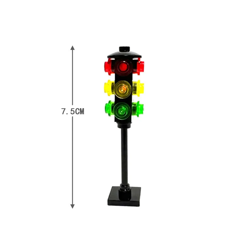 Urban Traffic Signs Street Speed Limit Warnings Assembly Parts MOC Street Lights Traffic Lights Building Blocks Educational Toys