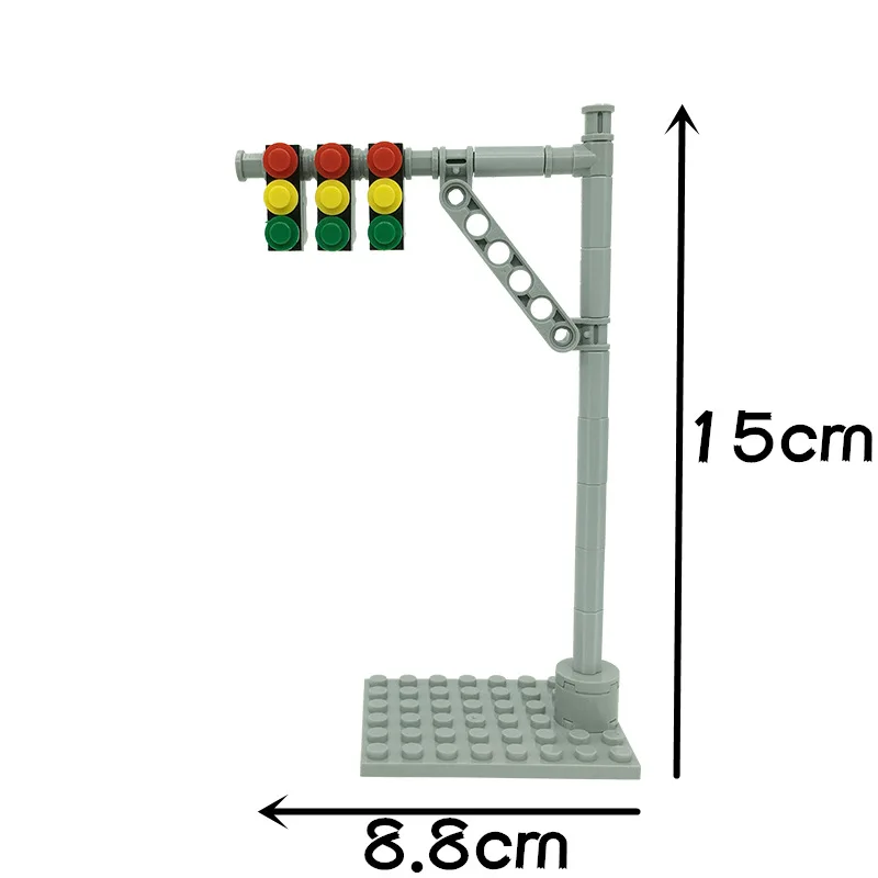 Urban Traffic Signs Street Speed Limit Warnings Assembly Parts MOC Street Lights Traffic Lights Building Blocks Educational Toys