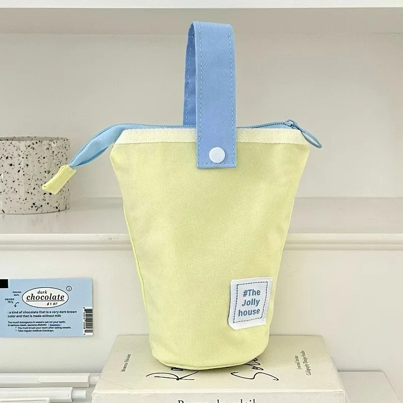 High-value pen holder pencil case Japanese ins boys and girls high school students large-capacity pencil case can stand statione