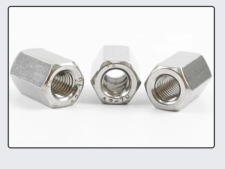 Hexagon Extend Long Rod Coupling Nuts 304 Stainless Steel m3 m4 m5 m6 m8 m10 m12 m14 Hex Lengthened Coupling Nut for 3D Printer