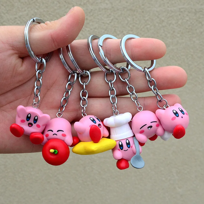 Anime 12 Models Super Cute Kawaii Kirby Figures Keychain Portable Popular Models Anime Perfect Child Gift Toys