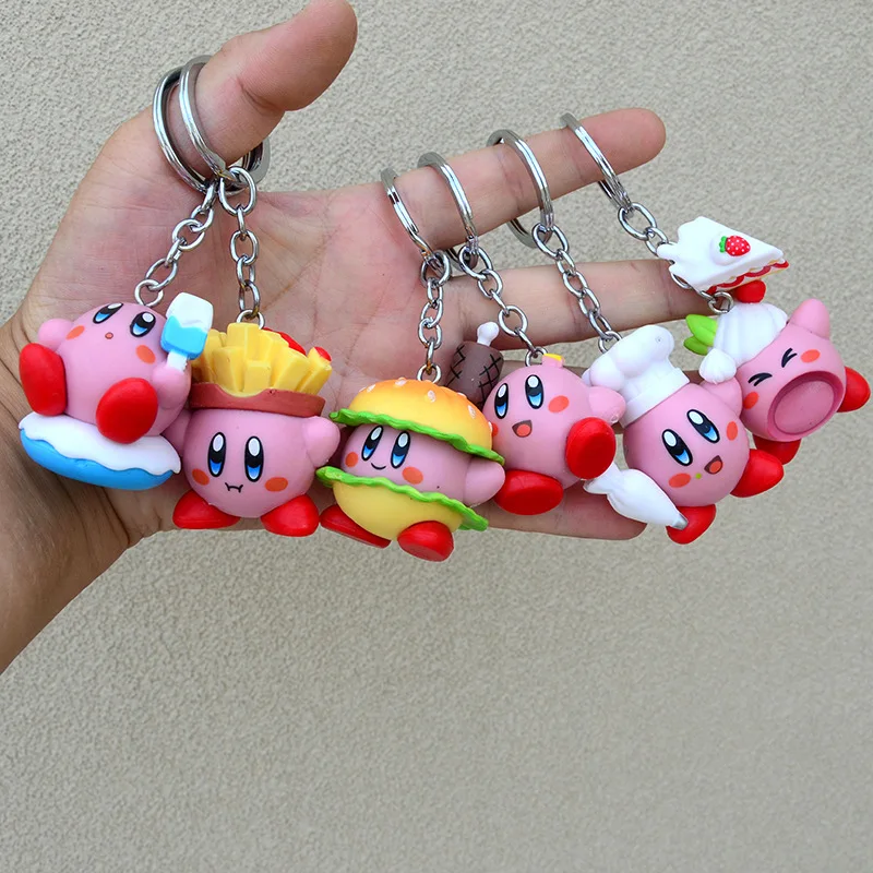 Anime 12 Models Super Cute Kawaii Kirby Figures Keychain Portable Popular Models Anime Perfect Child Gift Toys