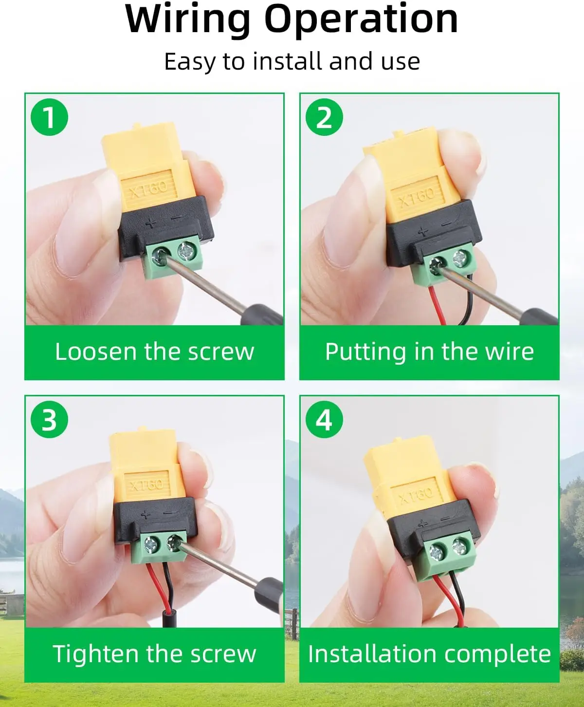 2-Pin Terminal Solderless to XT60 Male Female Adapter Charging Connector For UAV Balance Charger Solar Panel Model Devices