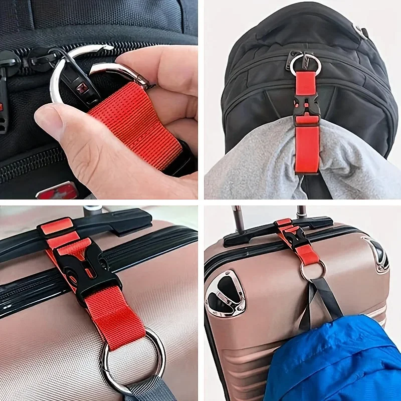 Luggage Accessories Adjustable Backbin Belt Buckle Luggage Band Backpack Nylon Hanging Buckle Hook Hanging Buckle