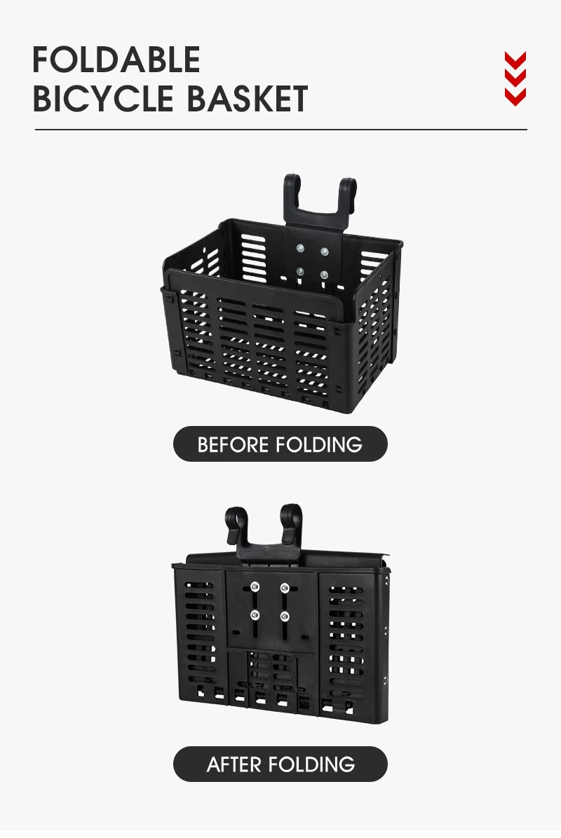 WEST BIKING Foldable Bicycle Basket Portable MTB Road Bike Handlebar Front Storage Rack Multifunctional Cycling Accessories