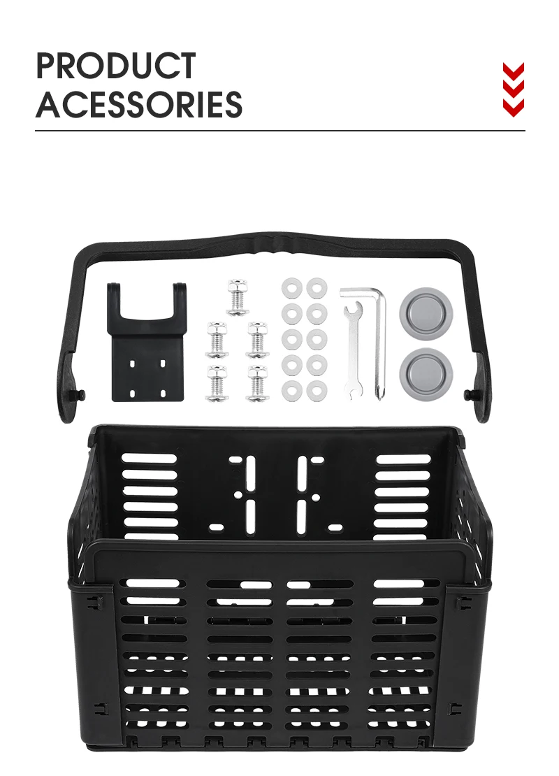 WEST BIKING Foldable Bicycle Basket Portable MTB Road Bike Handlebar Front Storage Rack Multifunctional Cycling Accessories