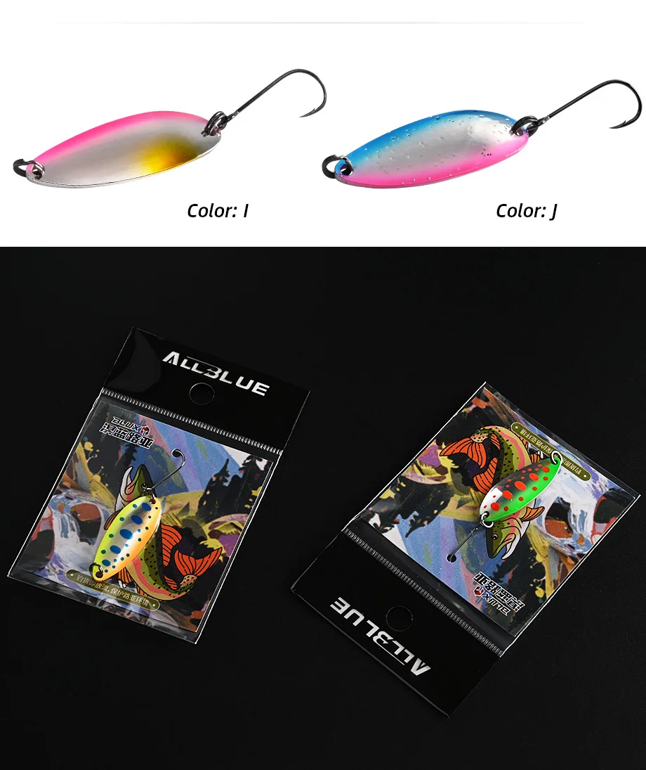 ALLBLUE Pure Spoon 3.5g Metal Bait Fishing Lure for Stream Area Trout Material Spinner Freshwater Fishing Tackle Gear