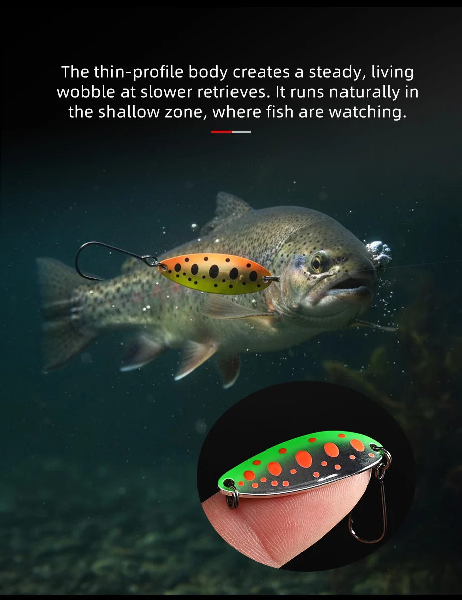 ALLBLUE Pure Spoon 3.5g Metal Bait Fishing Lure for Stream Area Trout Material Spinner Freshwater Fishing Tackle Gear