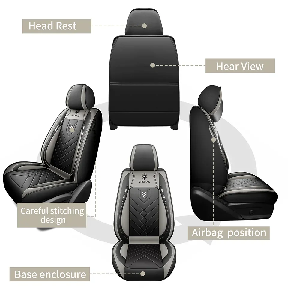 1pcs All inclusive seat cover full leather car seat cushion Driver's seat cover or passenger seat cover all season universal pad
