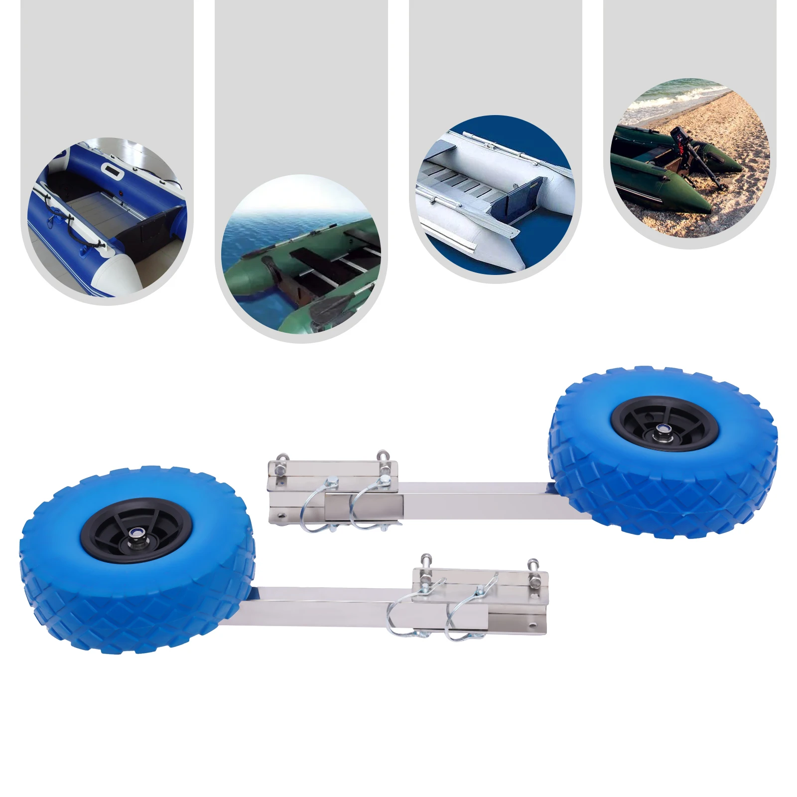 Inflatable Boat Trailer Wheel Set Dolly Boat Trailers Launching Wheels for Inflatable Boat Dinghy Yacht Tender Raft