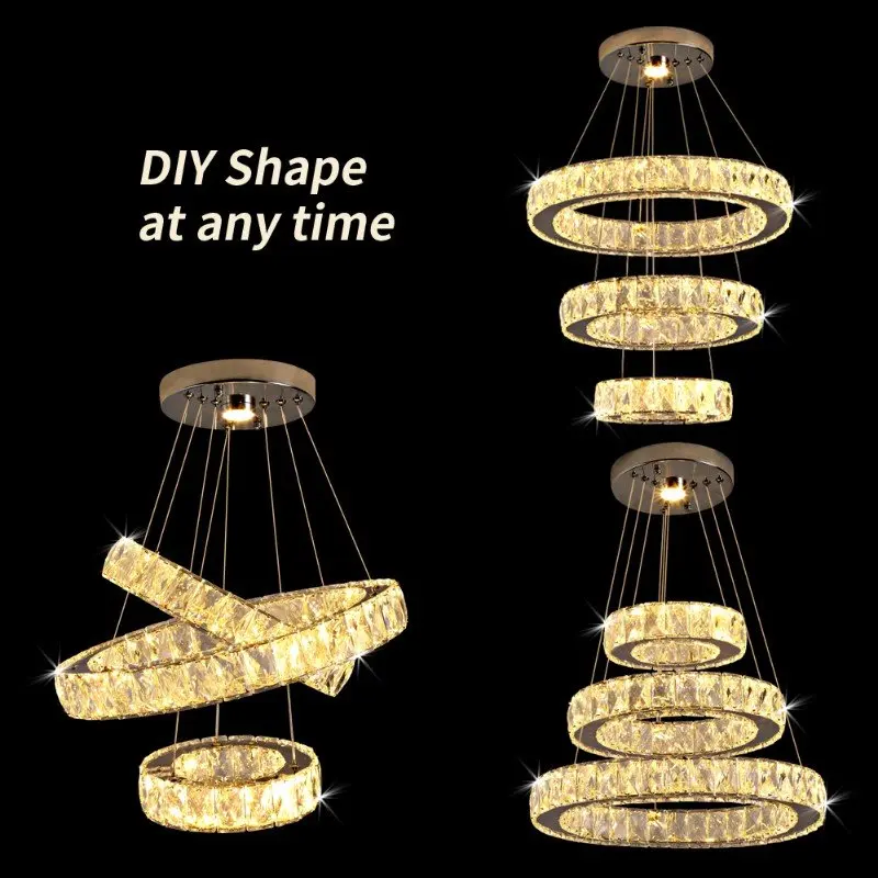 Crystal Pendant Lights Hanging Ceiling Lamps For Dining Room Nordic Modern Chandeliers For Living Room 2021 Indoor Lighting Home