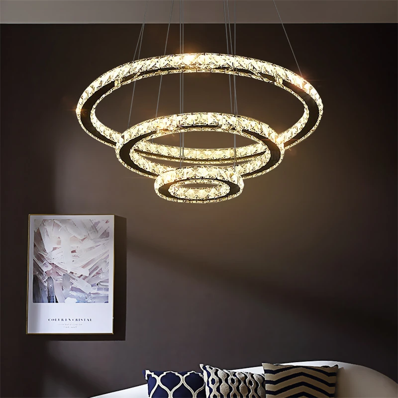 Crystal Pendant Lights Hanging Ceiling Lamps For Dining Room Nordic Modern Chandeliers For Living Room 2021 Indoor Lighting Home