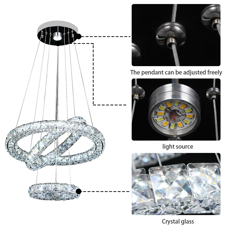 Crystal Pendant Lights Hanging Ceiling Lamps For Dining Room Nordic Modern Chandeliers For Living Room 2021 Indoor Lighting Home