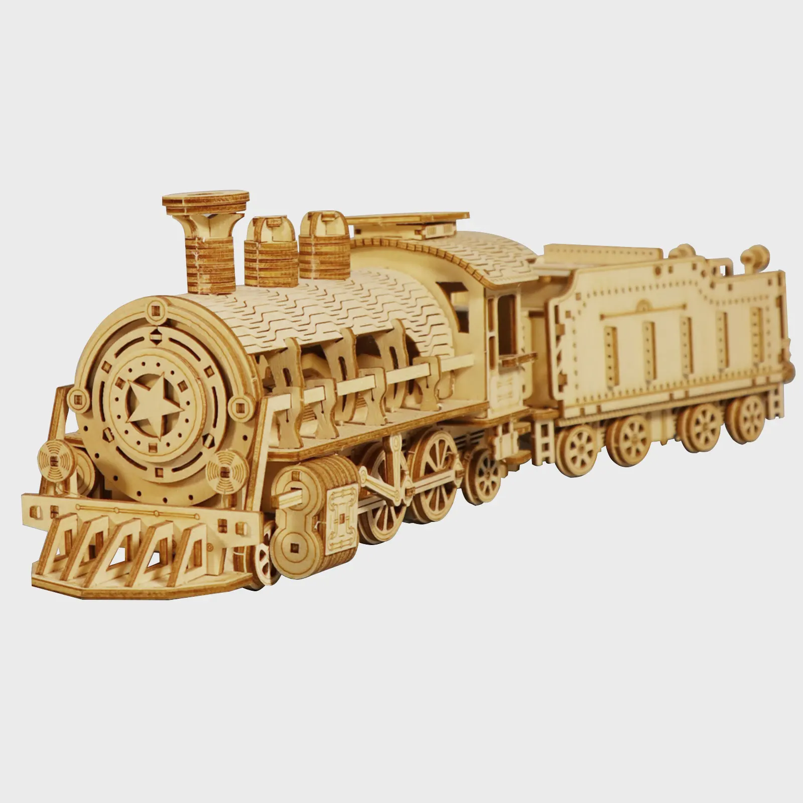 3D Wooden Puzzle Mechanical Train Model Kits Brain Teaser Puzzles Vehicle Building Kits Unique Gift on Birthday Christmas Day