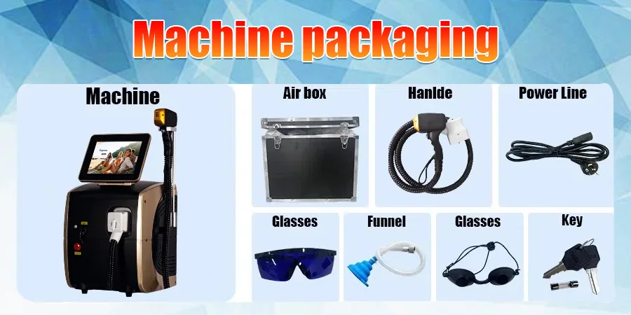 Professional 5000W Ice Titanium Body Hair Removal Machine 3 Wavelength 755/808/1064nm Face Hair Remove for Salon Epilator
