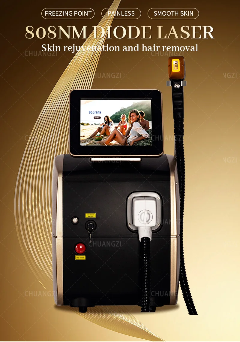 Professional 5000W Ice Titanium Body Hair Removal Machine 3 Wavelength 755/808/1064nm Face Hair Remove for Salon Epilator
