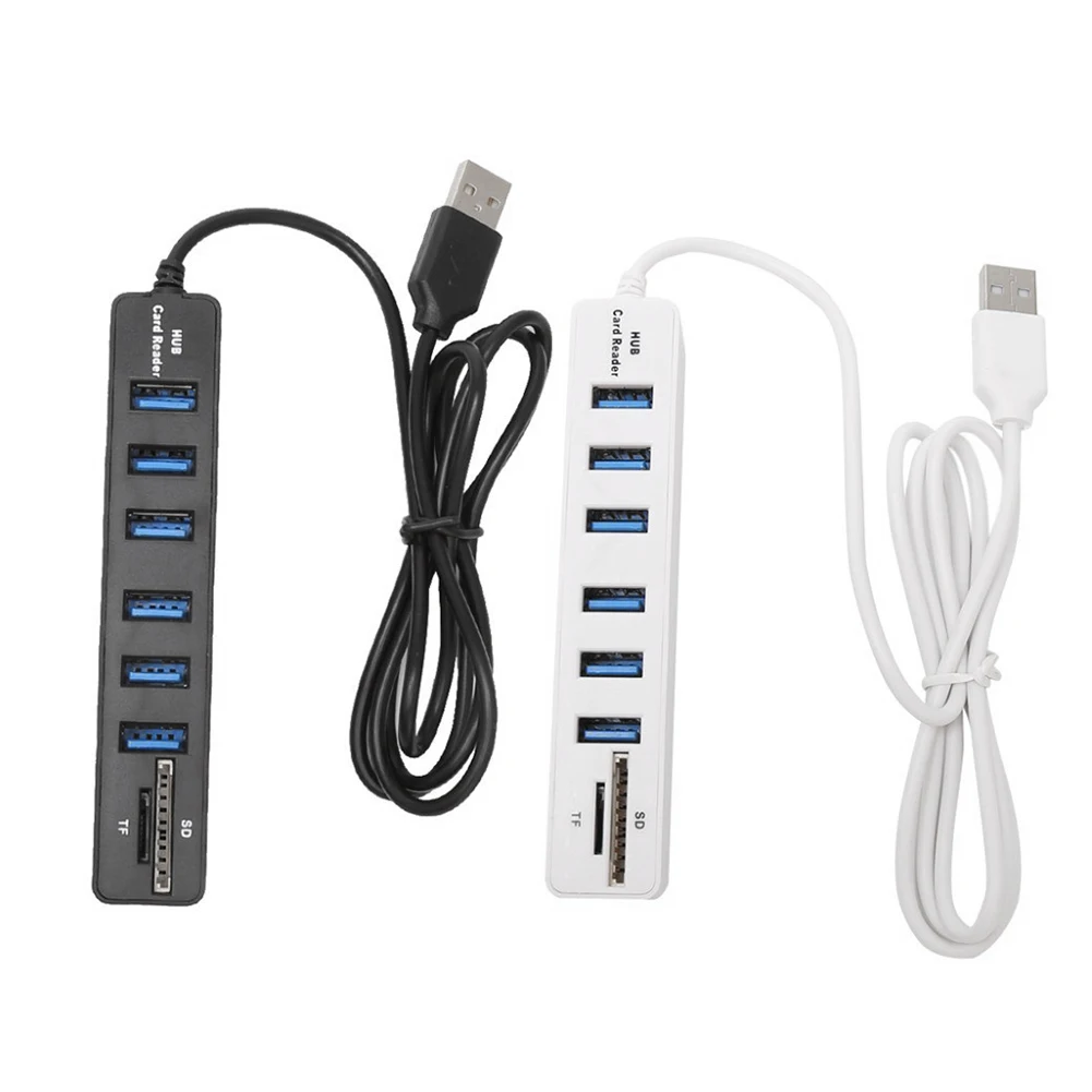 Hub Multi Splitter Port High Speed Transmission USB 6 Port Memory TF Docking Station Plug and Play for Mobile Hard Drive