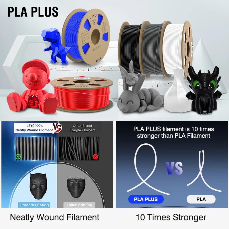 JAYO 10rolls 1.75mm PETG/PLA/PLAPLUS/PLAPLUS2/ABS/PLA Matte/HS-PLA/Silk Filament 3d Printer For 3D Printer&3D Pen DIY