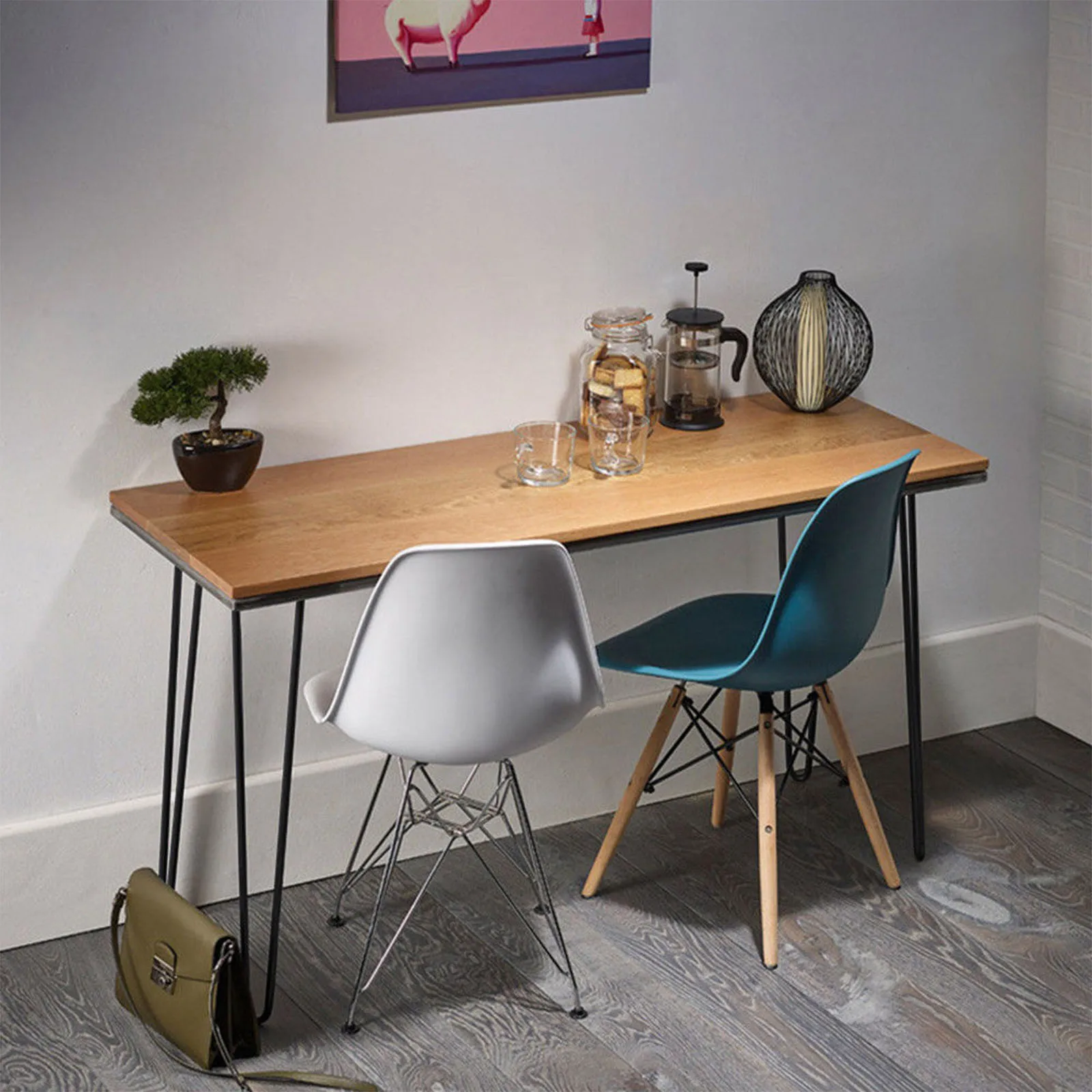 4pcs 4-34" Black Hardware Fitting Metal Thickening Steel Bar Feet V-shaped Furniture two/three Forked Iron Bedside Table Table