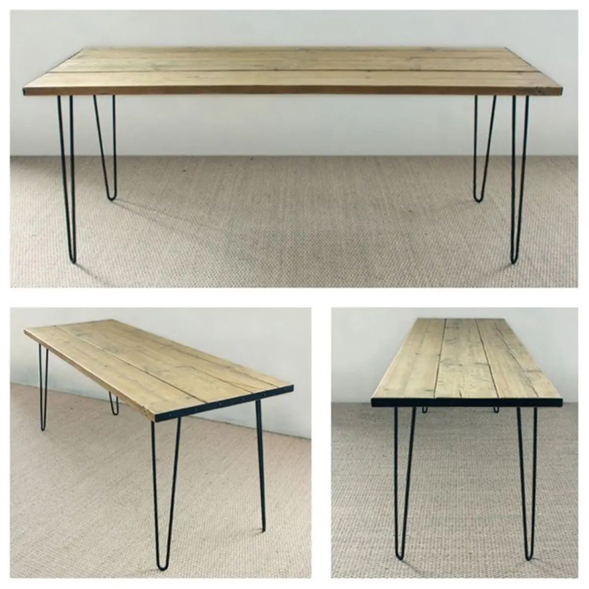 4pcs 4-34" Black Hardware Fitting Metal Thickening Steel Bar Feet V-shaped Furniture two/three Forked Iron Bedside Table Table