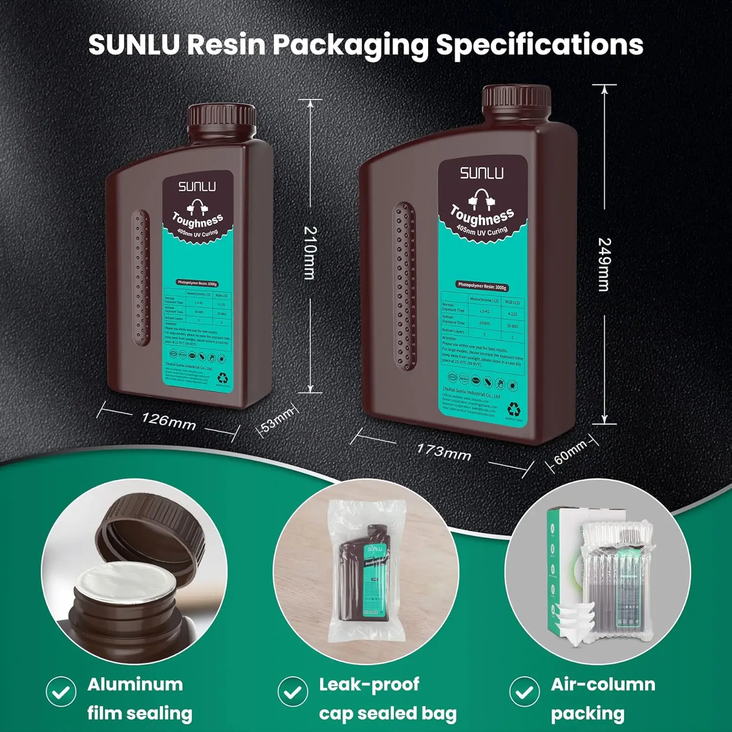 SUNLU 2KG Nylon-Like/ Toughness / High Temperature 3D Resin 405nm UV Resin For Most SLA/DLP/LCD 3D Printer Material UV Sensitiv