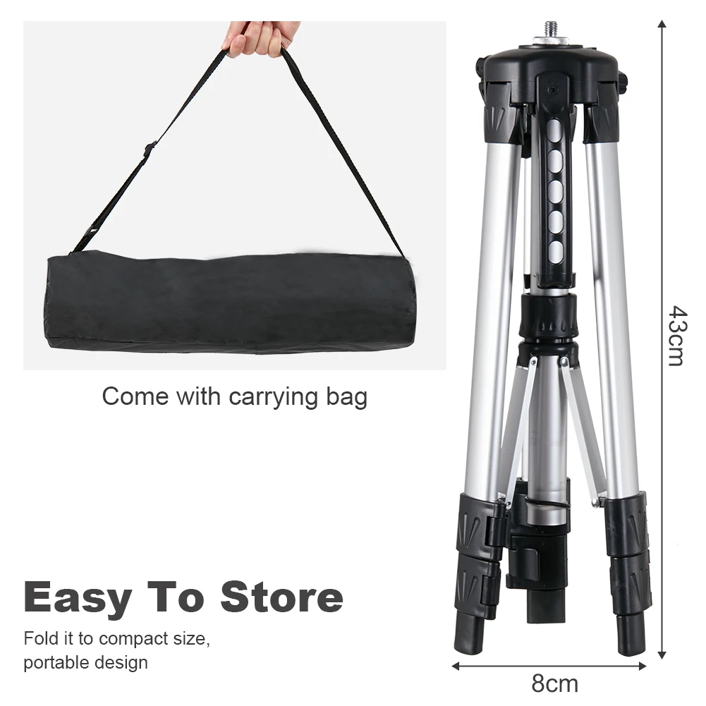 Tripod Projector Stand Foldable Laptop Stand Aluminum Projector Tripod with Plate and Carrying Bag Height Adjustable