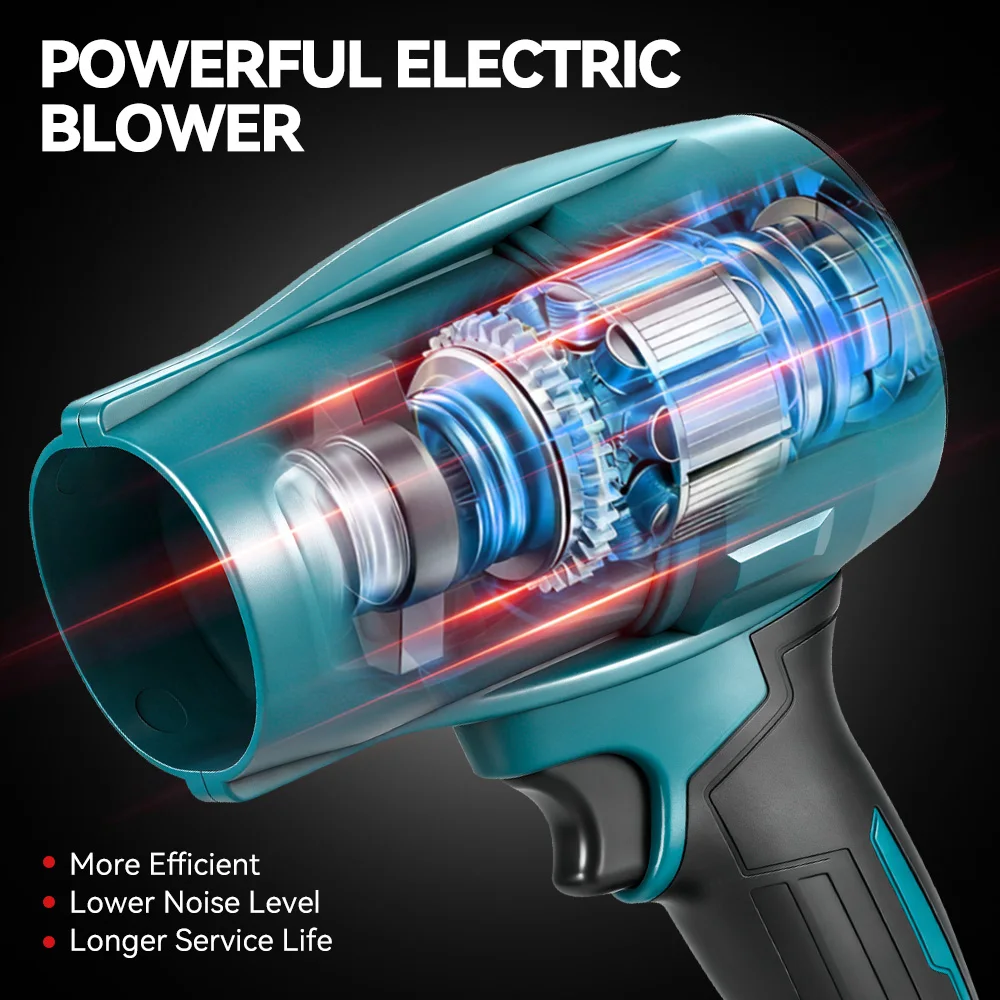 Brushless 3500W Electric Turbo Blower 350M/S Violent Car Dryer Handheld Dust Jet Fan Snow Clean Tool For Makita 18V Battery Pin