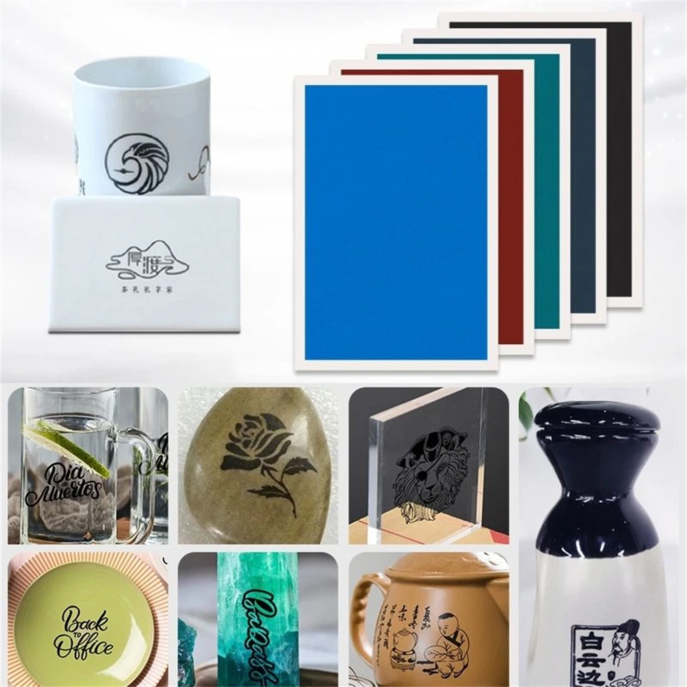 10PCS/LOT Laser Engraver Engraving Colored Marking Paper Ceramics Glass Crystal Stone Tiles Clear Acrylic For CO2 Fiber UV