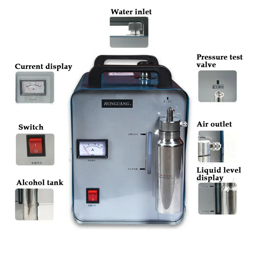 Oxygen Hydrogen Generator 95L/400W or 75L/300W Gas Flame Welder Acrylic Polisher Polishing Machine + 2 Torch Tip &1 Flame Torch