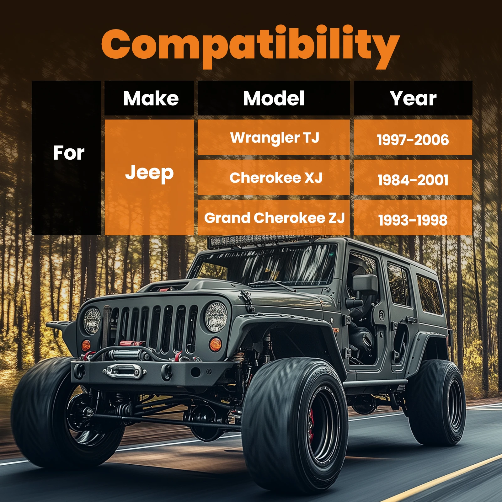 4x Front Upper Lower Adjustable Control Arms For Jeep Wrangler TJ 1997-2006 0-8"