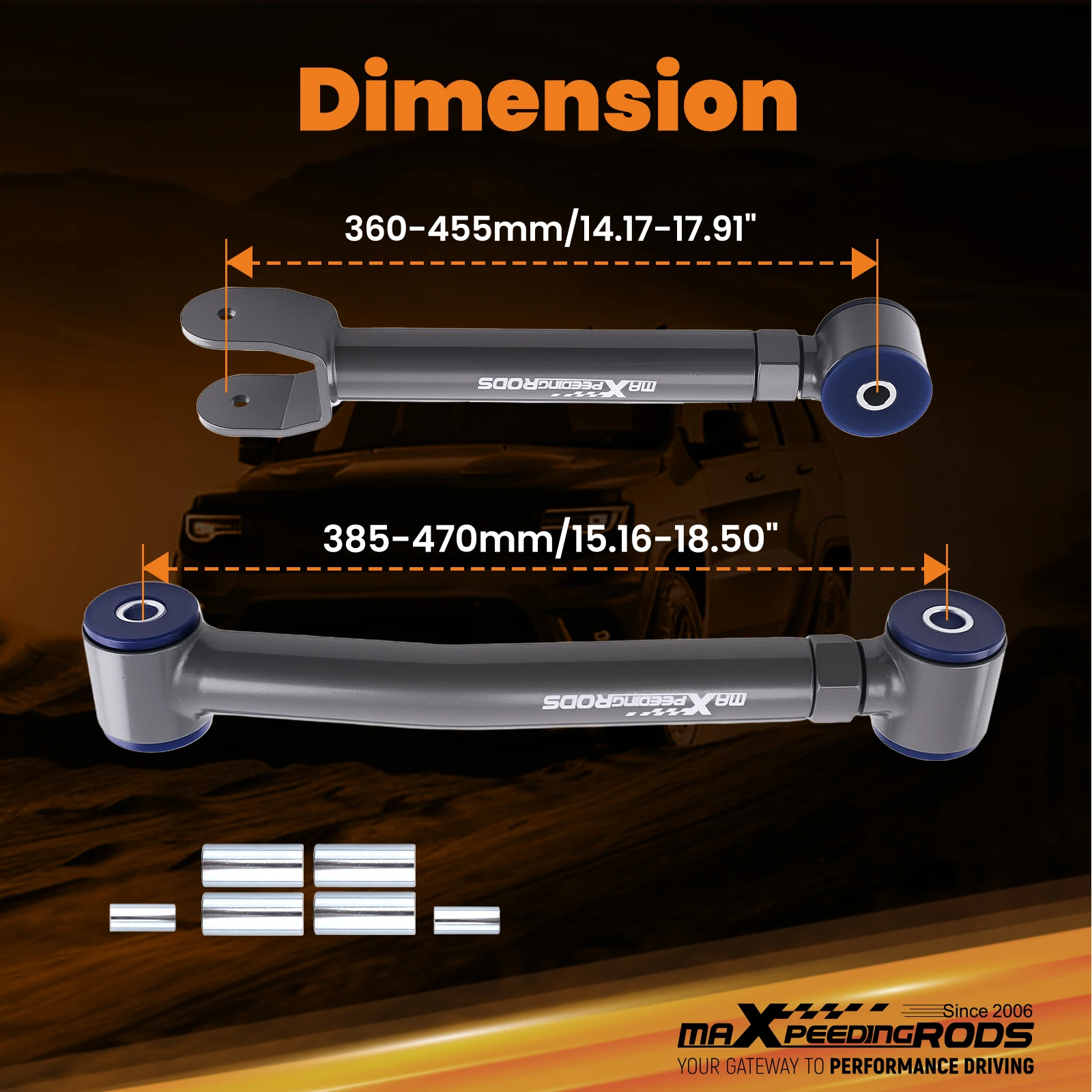 4x Front Upper Lower Adjustable Control Arms For Jeep Wrangler TJ 1997-2006 0-8"