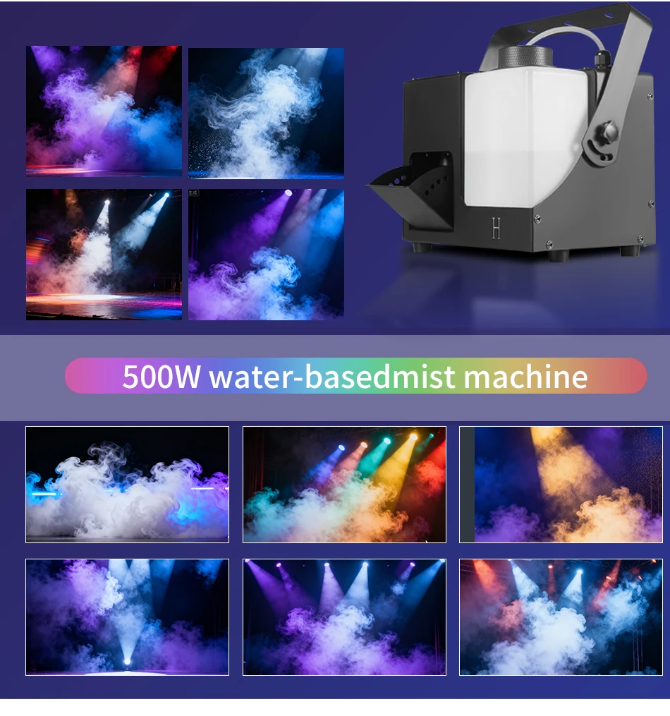 500W/1000w Smoke Machine Stage DMX512 Haze Machine DJ Wedding Film Crew Forest Mist Effect Fogger Using Atomizing Liquid
