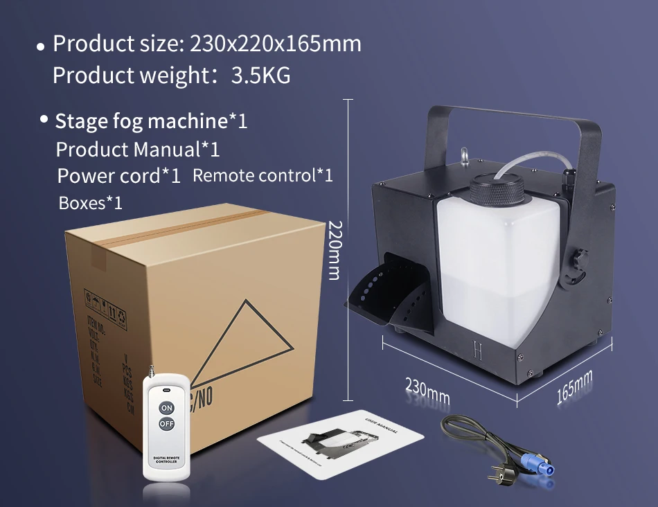500W/1000w Smoke Machine Stage DMX512 Haze Machine DJ Wedding Film Crew Forest Mist Effect Fogger Using Atomizing Liquid