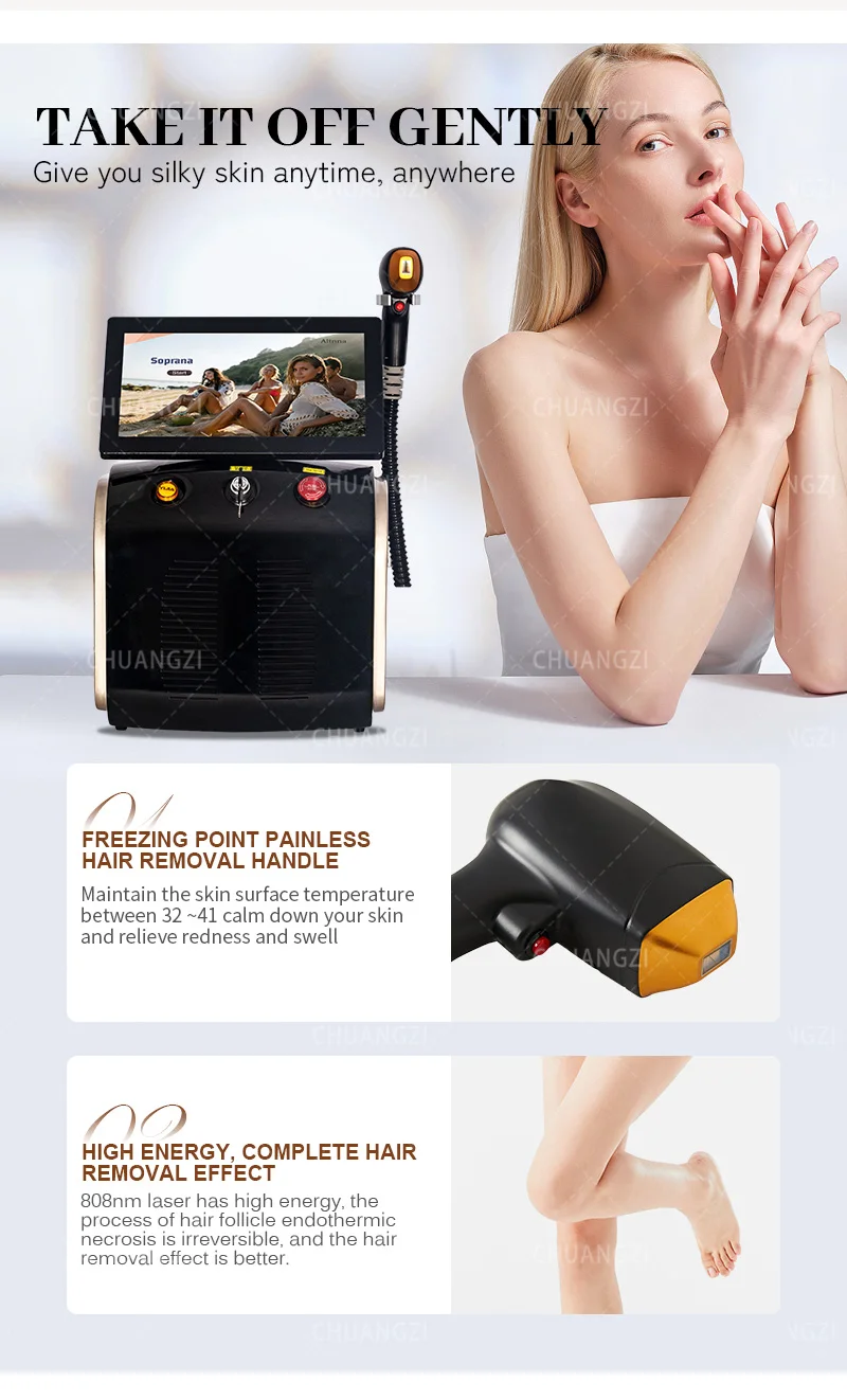 Powerful 5000W Alexandrite Ice Platinum Epilator Professional Diode Laser Machine Permanent Hair Remover for Woman