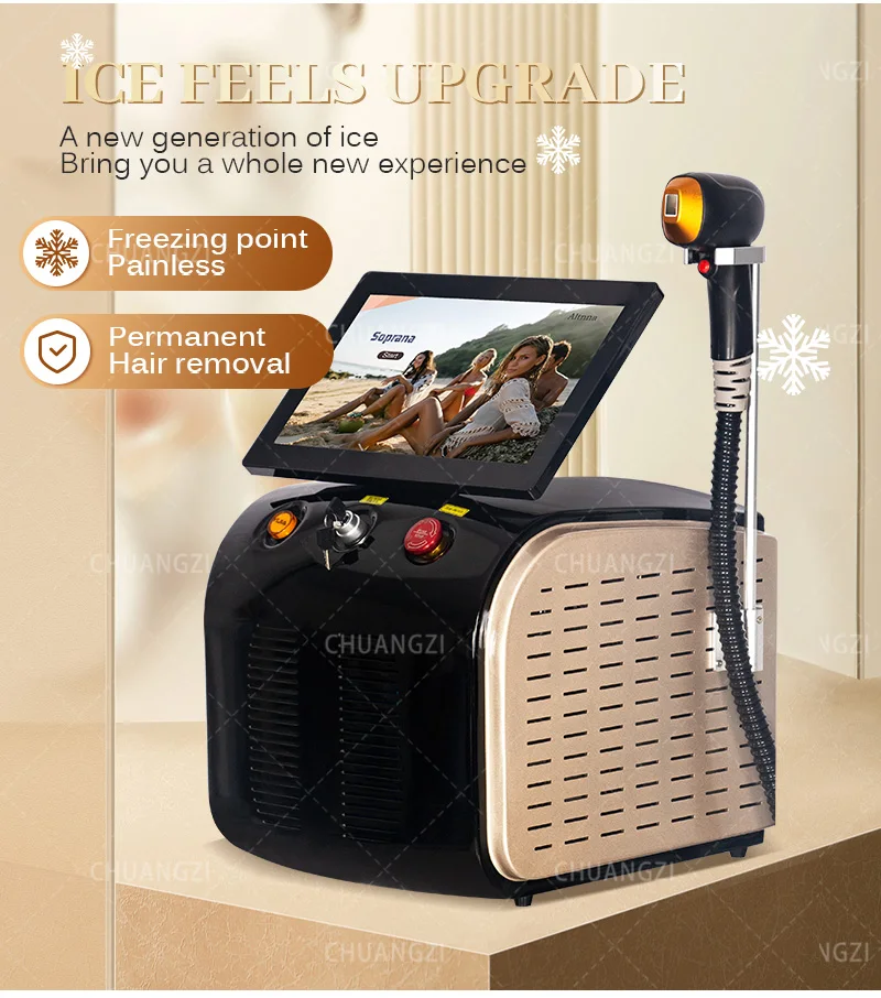 Powerful 5000W Alexandrite Ice Platinum Epilator Professional Diode Laser Machine Permanent Hair Remover for Woman