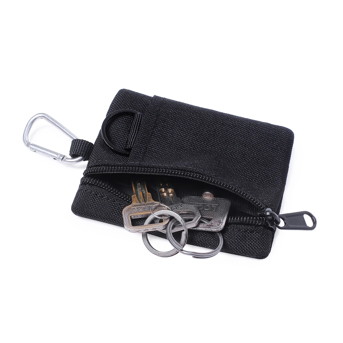 Mini Coin Purse Key Pouch, Casual Style Nylon Zipper Sports Storage Bag, Polyester Material, Small Hanging Card Holder