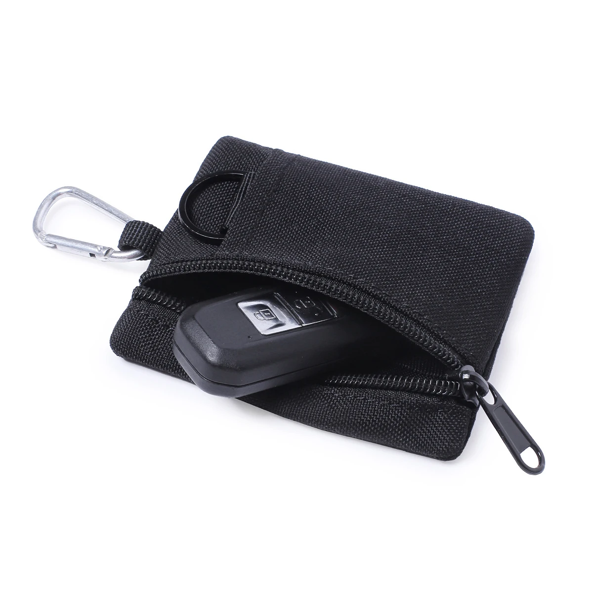 Mini Coin Purse Key Pouch, Casual Style Nylon Zipper Sports Storage Bag, Polyester Material, Small Hanging Card Holder