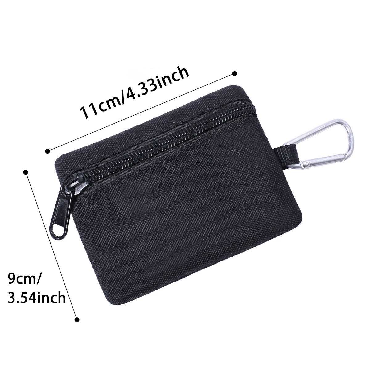 Mini Coin Purse Key Pouch, Casual Style Nylon Zipper Sports Storage Bag, Polyester Material, Small Hanging Card Holder