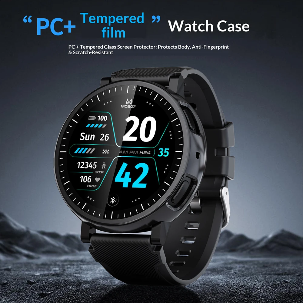 PC Case+Glass for Amazfit Active MAX Screen Protector Anti-scratch Film Bumper Protective Cover Amazfit Active MAX Accessories