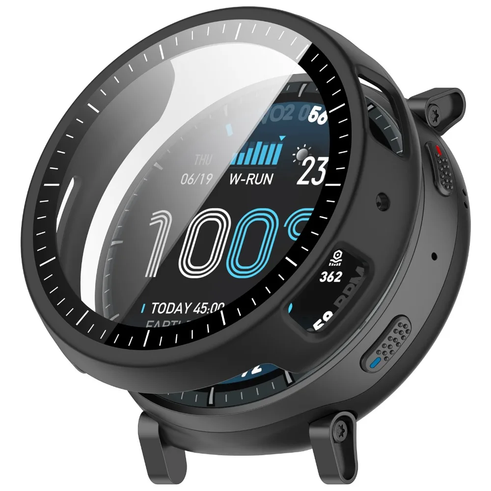 PC Case+Glass for Amazfit Active MAX Screen Protector Anti-scratch Film Bumper Protective Cover Amazfit Active MAX Accessories