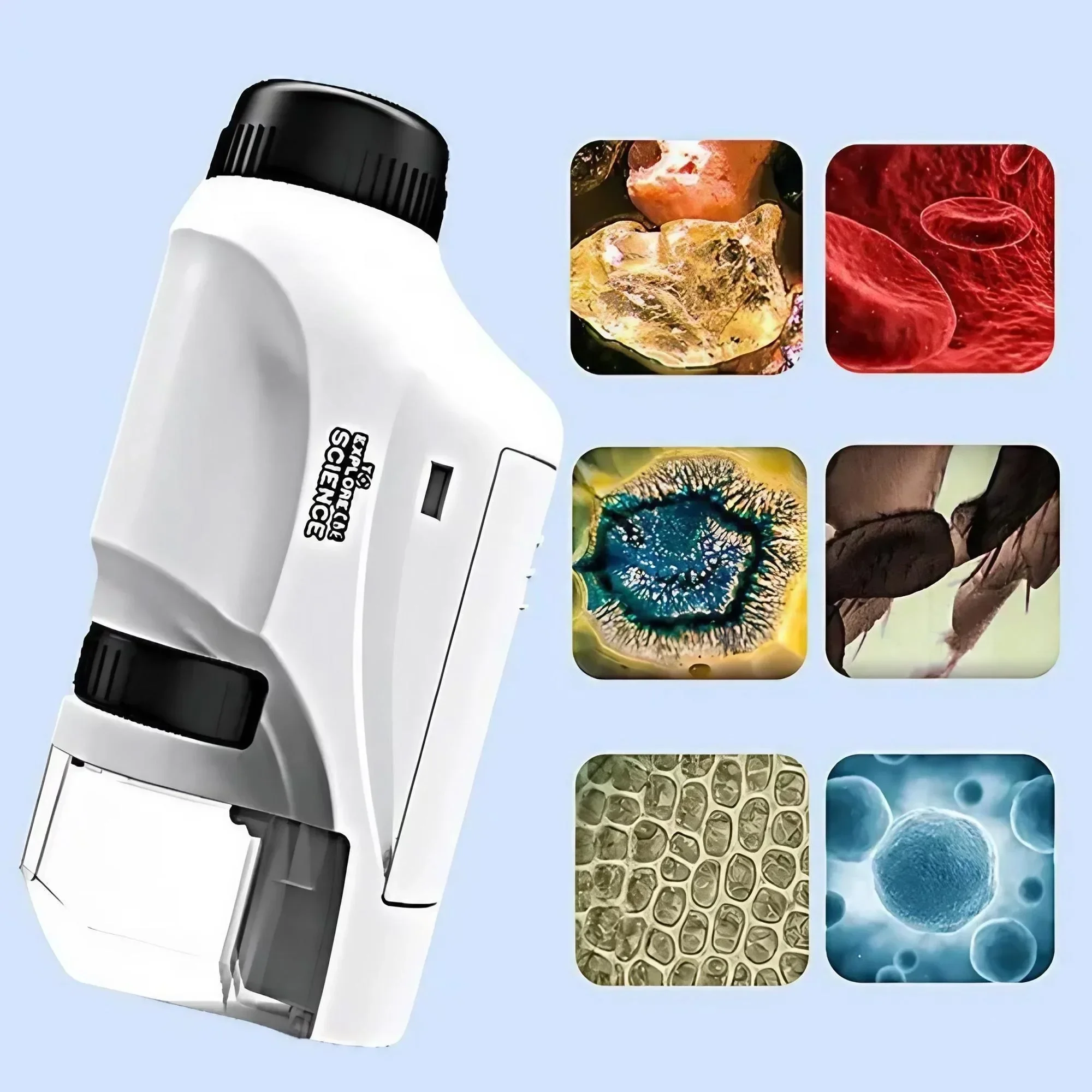 Portable Handheld Microscope 60X to 100X Magnification for Scientific Observation Perfect for Experiments and Field Research
