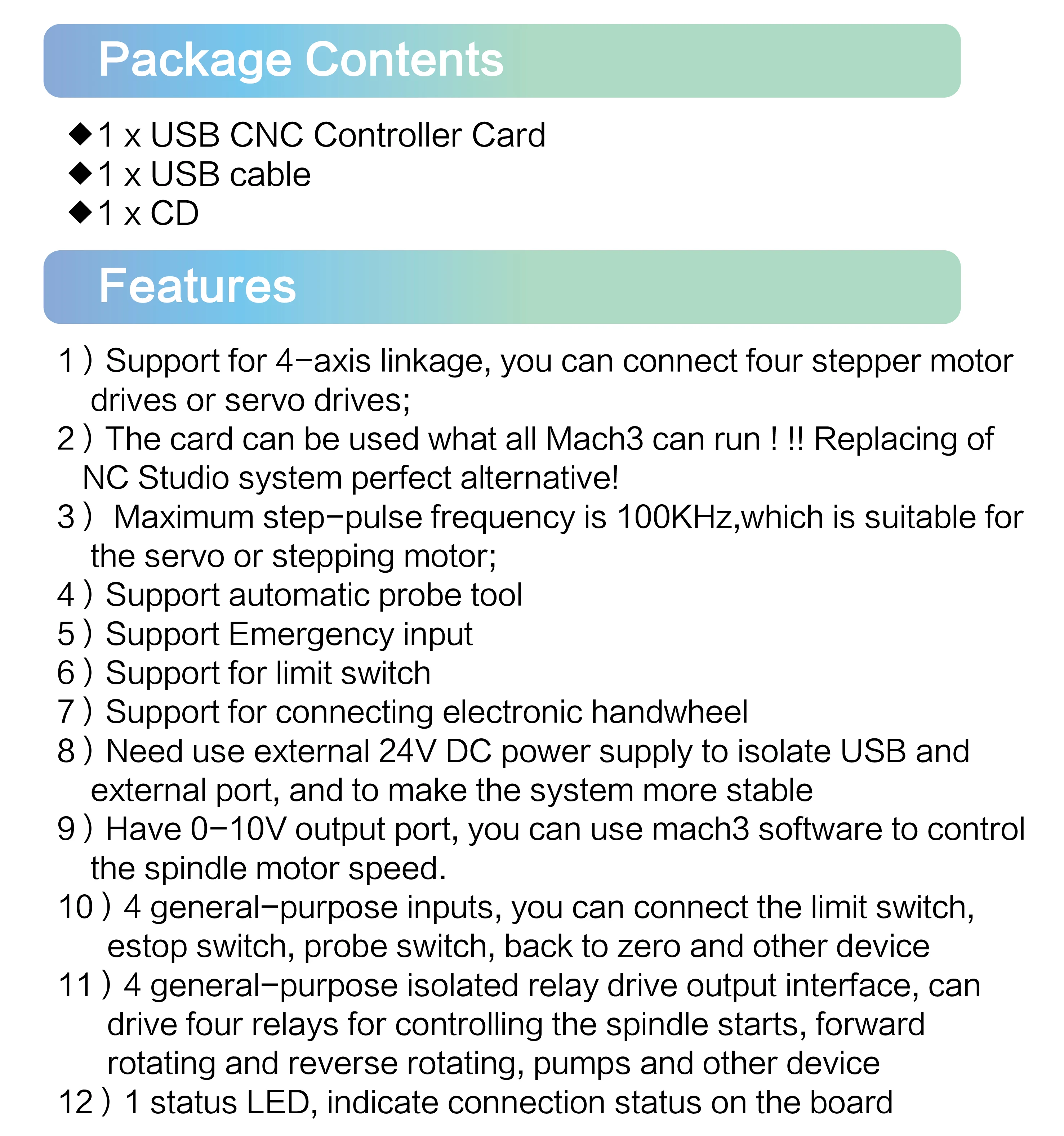 Breakout Board CNC USB MACH3 100Khz 4 Axis Interface Drive Motion Controller Flying Carving Card Engraving Machine Motherboard