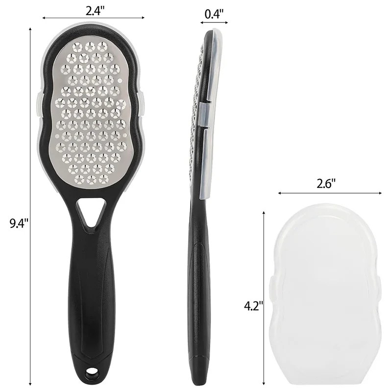 New Foot File Stainless Steel Rasp Anti-Splash,Heel Grater Hard Dead Skin Callus Remover Pedicure,Professional Foot Care Tools