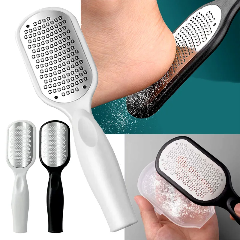 New Foot File Stainless Steel Rasp Anti-Splash,Heel Grater Hard Dead Skin Callus Remover Pedicure,Professional Foot Care Tools