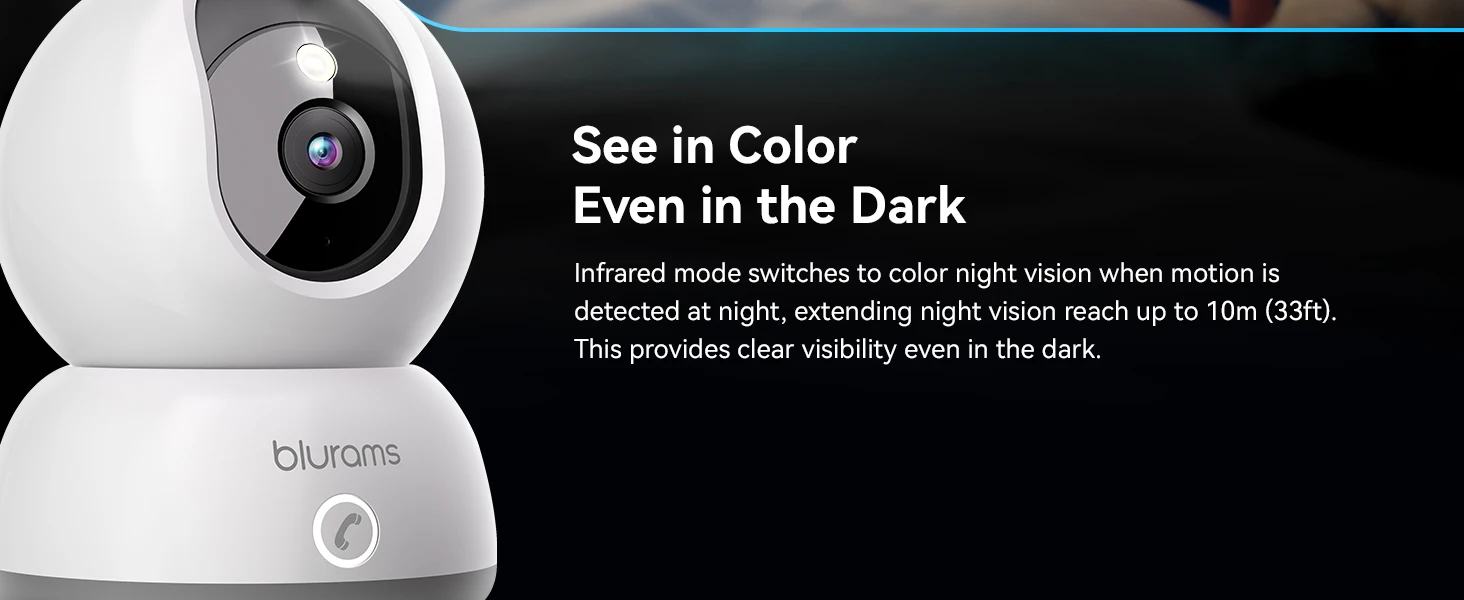 2K Indoor Camera for Home Security, 360° Pet Dog Camera with Phone App, 2-Way Talk, One-Touch Call, Night Vision, 2.4GHz