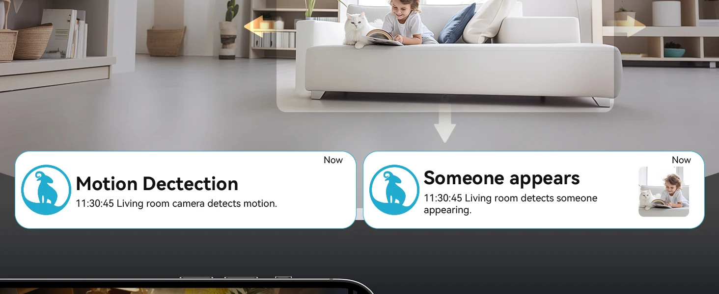 2K Indoor Camera for Home Security, 360° Pet Dog Camera with Phone App, 2-Way Talk, One-Touch Call, Night Vision, 2.4GHz